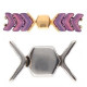 Cymbal ™ Cierre magnético metálicos DQ Vorino II para Chevron Duo - Plata vieja